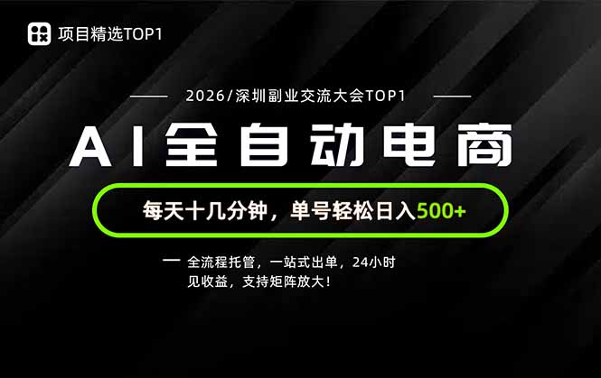 副业精选TOP1，全流程托管，24小时见收益，单号轻松日入500+-皮皮网创