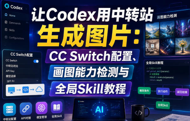 让Codex用中转站生成图片:CC Switch配置、画图能力检测与全局Skill教程-皮皮网创