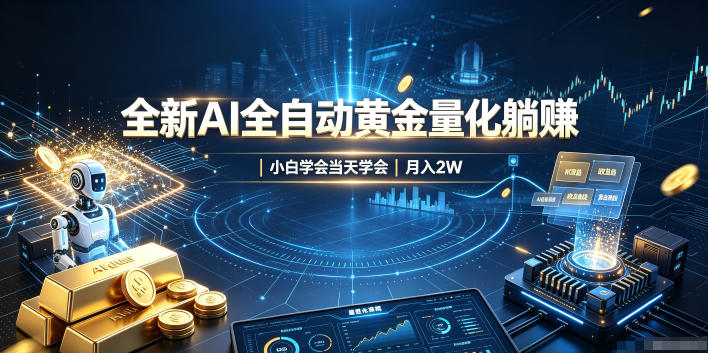全新AI全自动黄金量化躺賺：小白学会当天学会，月入2W！【揭秘】-皮皮网创