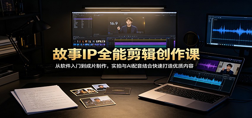 故事IP全能剪辑创作课：从软件入门到成片制作，实拍与AI配音结合快速打造优质内容-皮皮网创