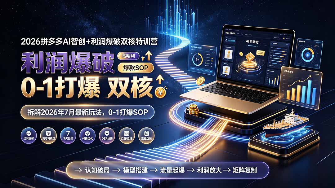 2026拼多多AI智创+利润爆破双核特训营-更新：拆解2026年7月最新玩法，0-1打爆SOP-皮皮网创