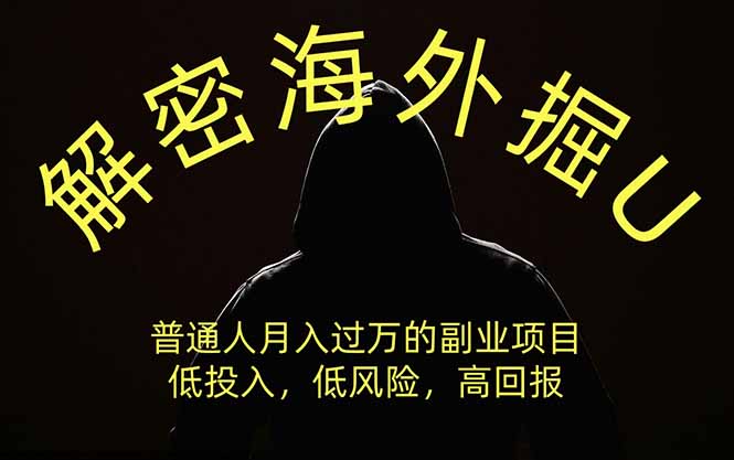 解密海外掘U，普通人月入过万的副业项目，低投入、低风险高回报，没有之一-皮皮网创