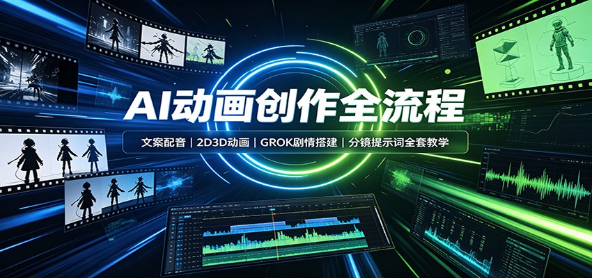AI动画创作全流程：文案配音，2D3D动画，GROK剧情搭建，分镜提示词全套教学-皮皮网创