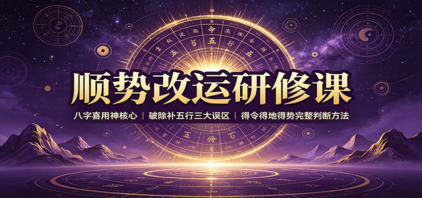 顺势改运研修课：八字喜用神核心，破除补五行三大误区，得令得地得势完整判断方法-皮皮网创