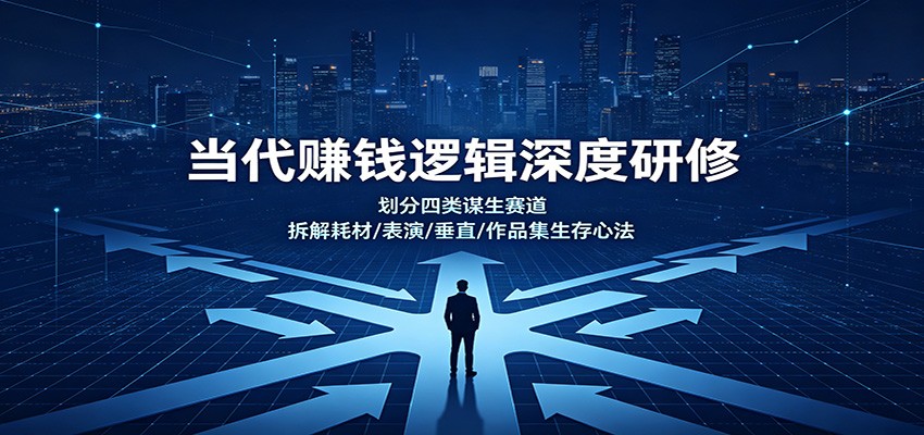 当代赚钱逻辑深度研修：划分四类谋生赛道，拆解耗材/表演/垂直/作品集生存心法-皮皮网创