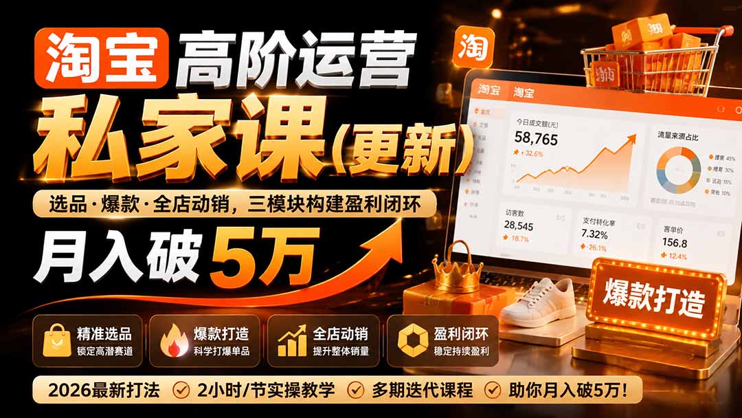 淘宝高阶运营私家课(更新26年-皮皮网创