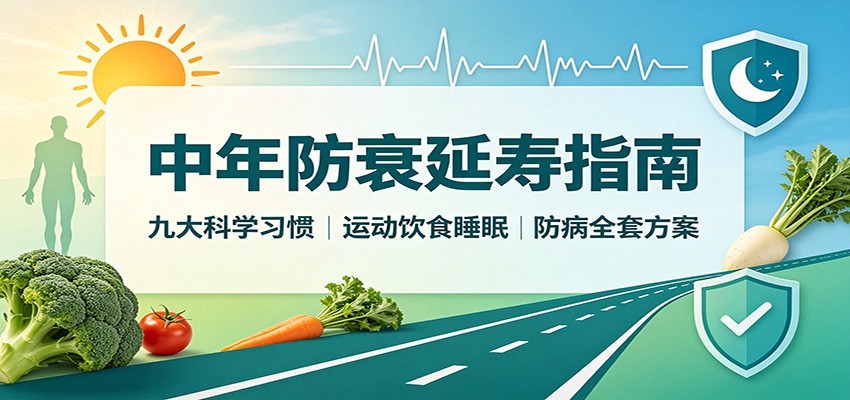 中年防衰延寿指南：九大科学习惯，运动饮食睡眠防病全套方案-皮皮网创