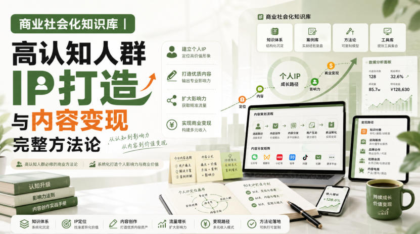 商业社会化知识库|高认知人群IP打造与内容变现完整方法论【文档】-皮皮网创