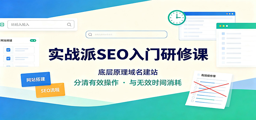 实战派SEO入门研修课:底层原理域名建站,分清有效操作与无效时间消耗-皮皮网创