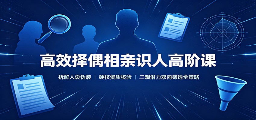 高效择偶相亲识人高阶课：拆解人设伪装，硬核资质核验，三观潜力双向筛选全策略-皮皮网创
