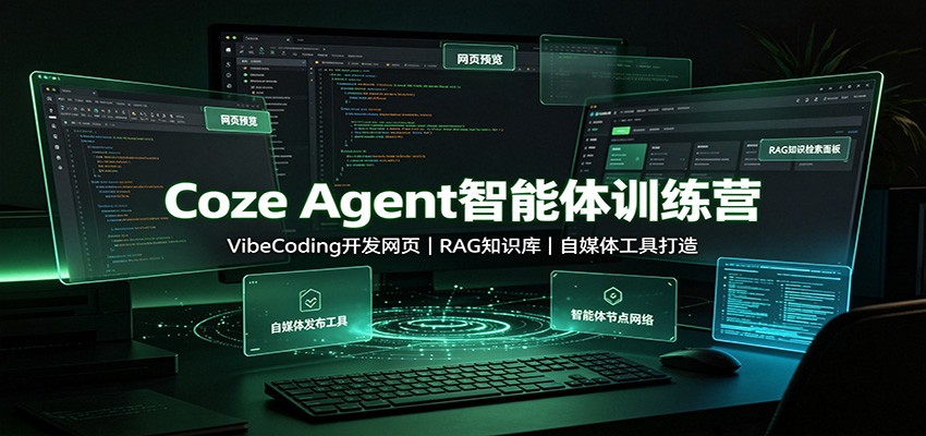 Coze Agent智能体训练营:VibeCoding开发网页,RAG知识库,自媒体工具打造-皮皮网创