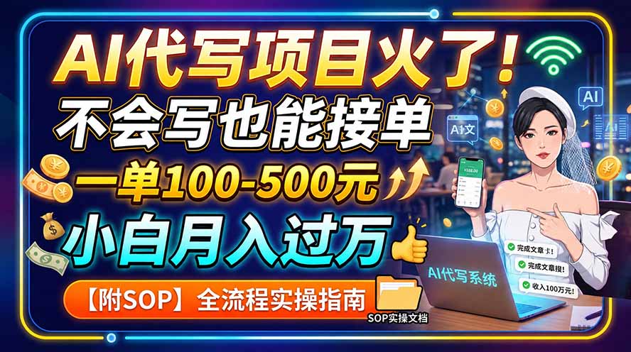 AI代写项目火了!不会写也能接单,一单100-500元,小白月入过万【附SOP】-皮皮网创