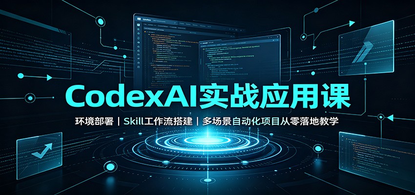 CodexAI实战应用课：环境部署Skill工作流搭建，多场景自动化项目从零落地教学-皮皮网创
