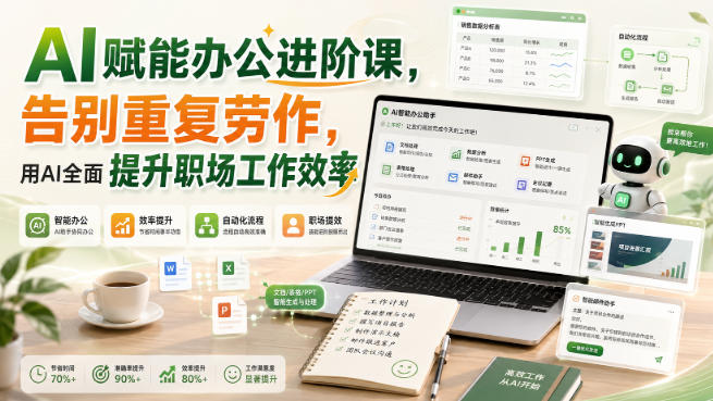 AI赋能办公进阶课,告别重复劳作,用AI全面提升职场工作效率-皮皮网创