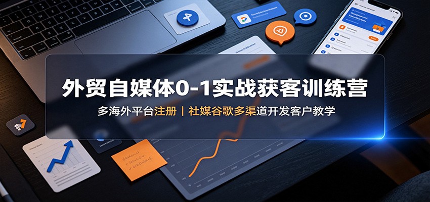 外贸自媒体0-1实战获客训练营：多海外平台注册，社媒谷歌多渠道开发客户教学-皮皮网创