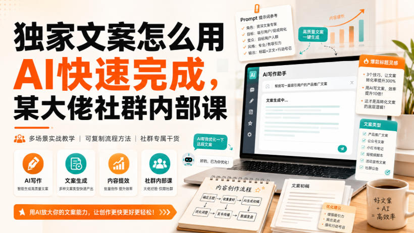 独家文案怎么用AI快速完成,某大佬社群内部课-皮皮网创