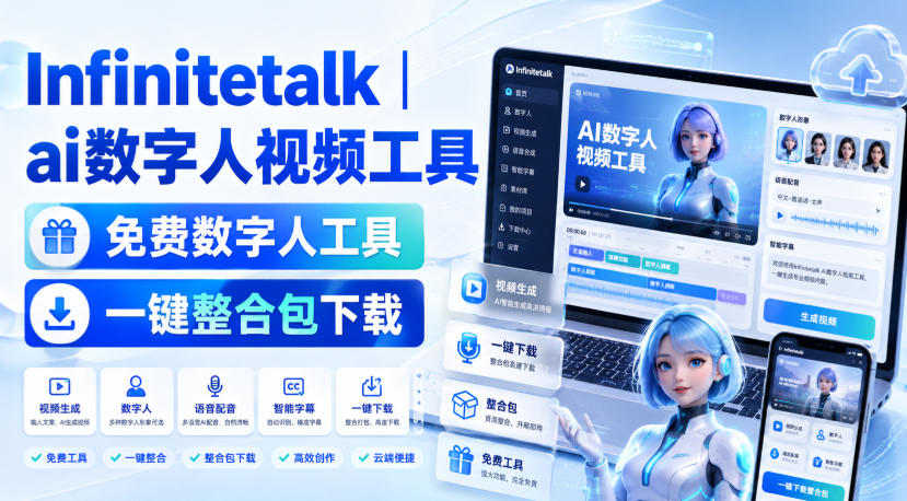 Infinitetalk丨ai数字人视频工具,免费数字人工具,一键整合包下载-皮皮网创