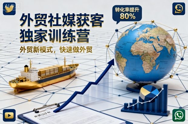 外贸社媒获客独家训练营,外贸新模式,快速做外贸(更新26年08月21日)-皮皮网创