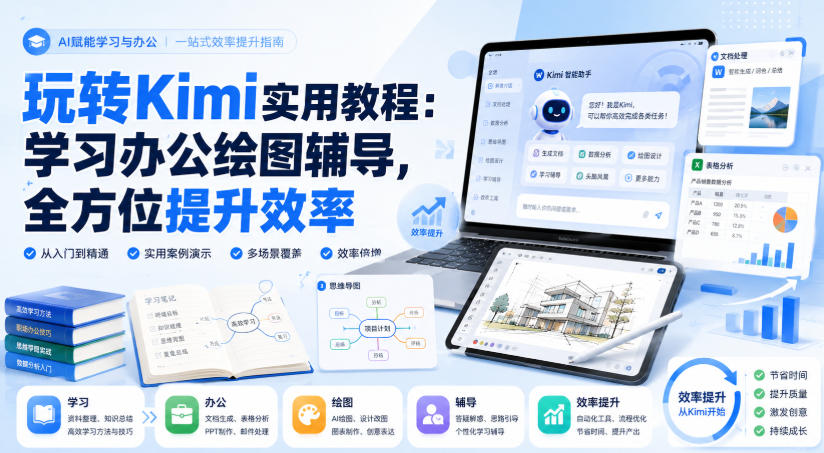 玩转Kimi实用教程:学习办公绘图辅导,全方位提升效率-皮皮网创