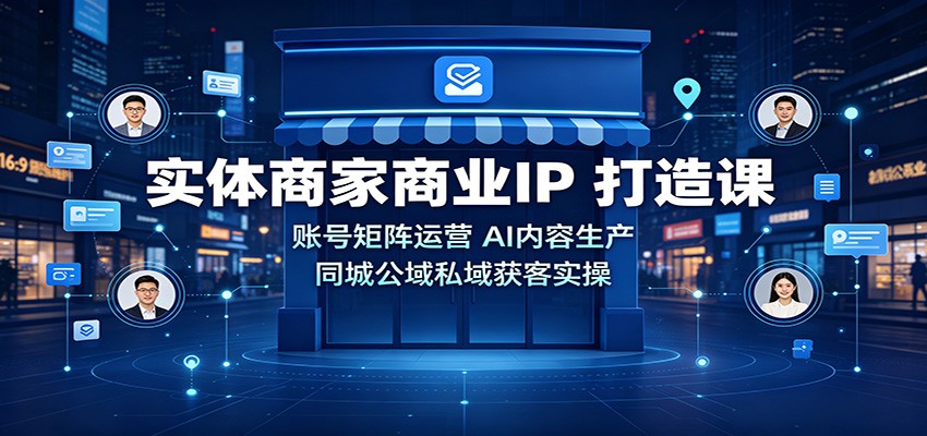 实体商家商业IP打造课：账号矩阵运营，AI内容生产，同城公域私域获客实操-皮皮网创