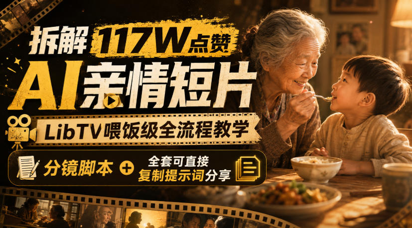 拆解117W点赞AI亲情短片,LibTV喂饭级全流程教学,分镜脚本+全套可直接复制提示词分享-皮皮网创