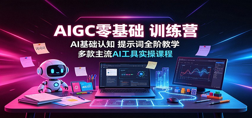 AIGC零基础训练营:AI基础认知,提示词全阶教学,多款主流AI工具实操课程-皮皮网创