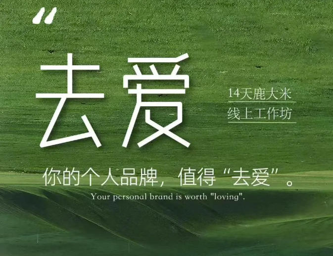 去爱14天鹿大米线上工作坊,你的个人品牌,值得“去爱”-皮皮网创