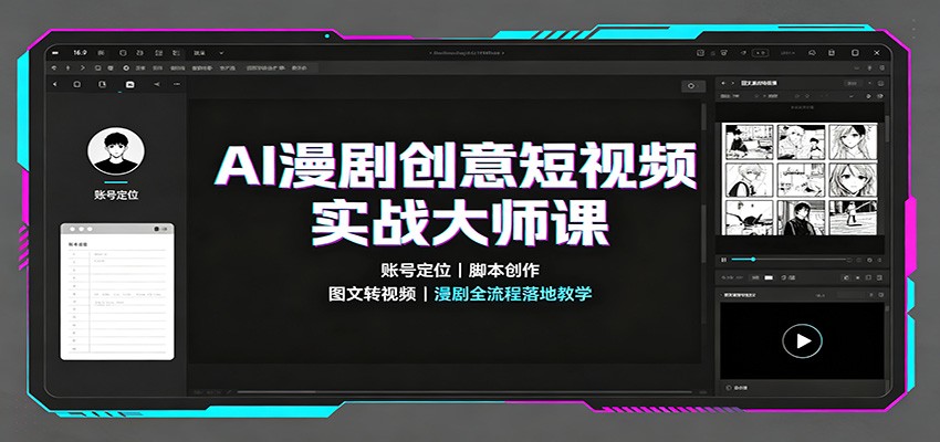 AI漫剧创意短视频实战大师课：账号定位脚本创作，图文转视频，漫剧全流程落地教学-皮皮网创