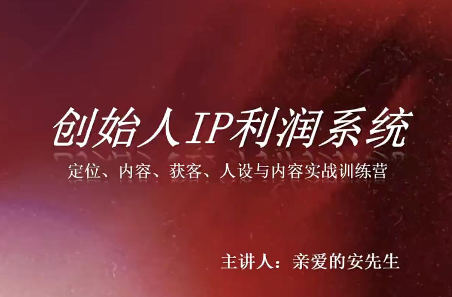 创始人IP利润系统8月训练营,定位、内容、获客、人设与内容实战训练营-皮皮网创