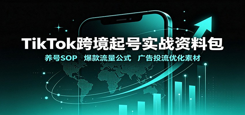 TikTok跨境起号实战资料包:养号SOP,爆款流量公式,广告投流优化素材-皮皮网创
