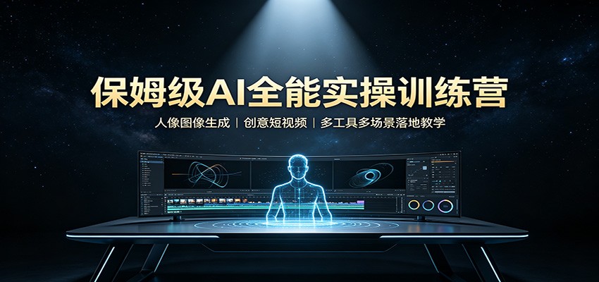 保姆级AI全能实操训练营:人像图像生成,创意短视频,多工具多场景落地教学-皮皮网创