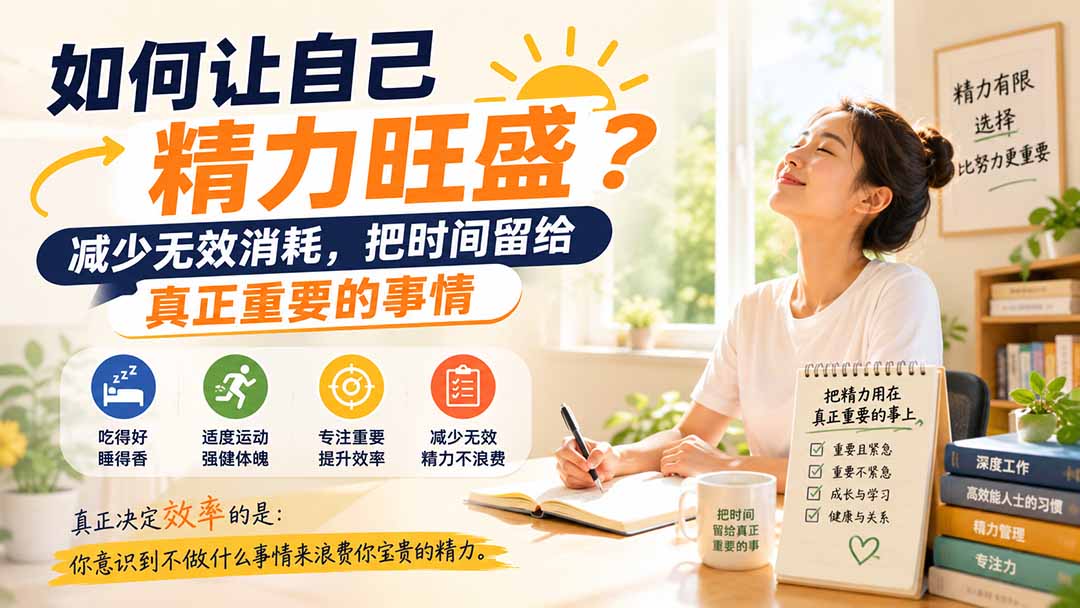 付费文章：如何让自己精力旺盛？减少无效消耗，把时间留给真正重要的事情-皮皮网创