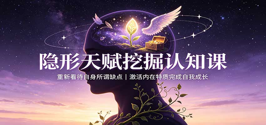 隐形天赋挖掘认知课:重新看待自身所谓缺点,激活内在特质完成自我成长-皮皮网创