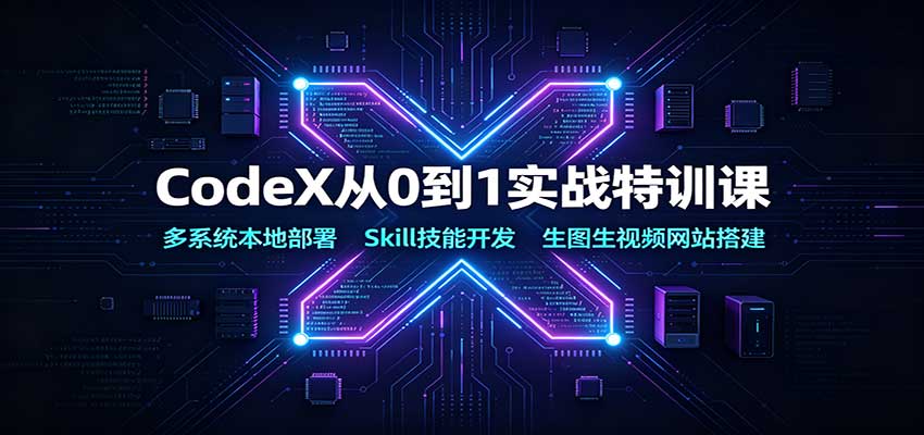 CodeX从0到1实战特训课:多系统本地部署,Skill技能开发,生图生视频网站搭建-皮皮网创