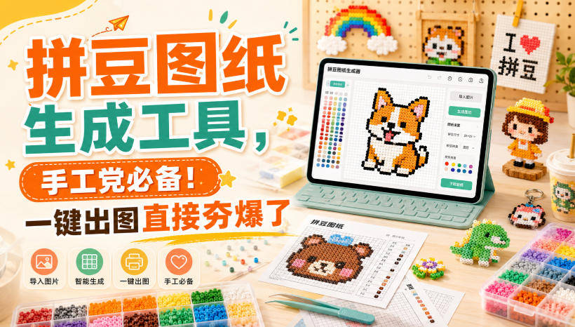 拼豆图纸生成工具,手工党必备!一键出图直接夯爆了-皮皮网创
