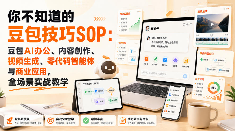 你不知道的豆包技巧SOP:豆包AI办公、内容创作、视频生成、零代码智能体与商业应用,全场景实战教学-皮皮网创