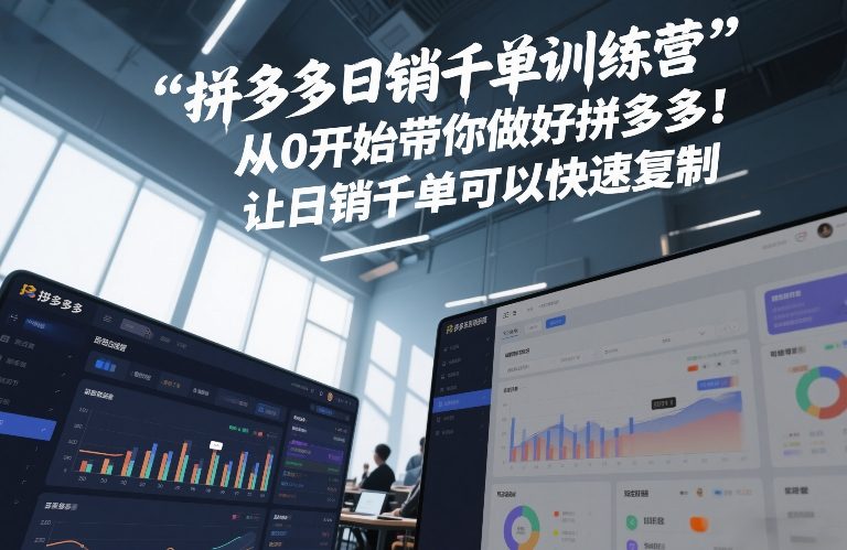 拼多多日销千单训练营,从0开始带你做好拼多多,让日销千单可以快速复制(更新26年8月)-皮皮网创