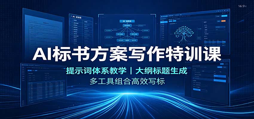 AI标书方案写作特训课:提示词体系教学,大纲标题生成,多工具组合高效写标-皮皮网创