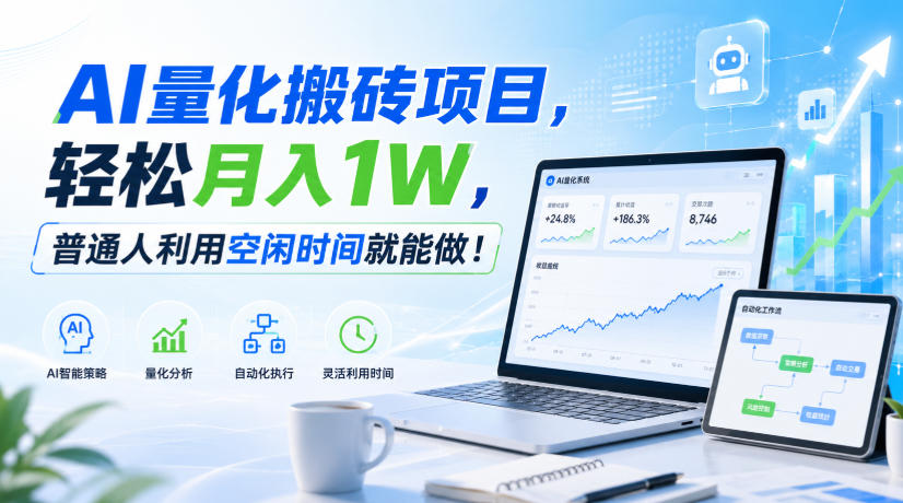 AI量化搬砖项目,轻松月入1W,普通人利用空闲时间就能做!【揭秘】-皮皮网创
