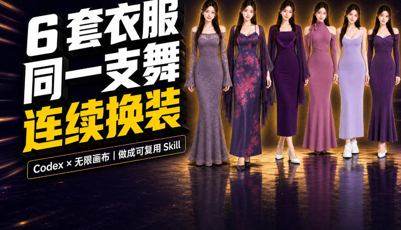 同一支舞,6套衣服按顺序切换:我把服装换装视频做成了一个Skill-皮皮网创
