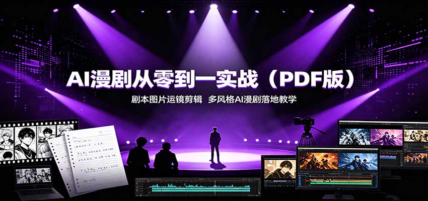 AI漫剧从零到一实战(PDF版):剧本图片运镜剪辑,多风格AI漫剧落地教学-皮皮网创