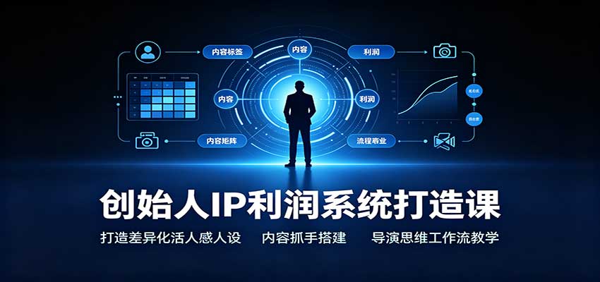 创始人IP利润系统打造课:打造差异化活人感人设,内容抓手搭建,导演思维工作流教学-皮皮网创