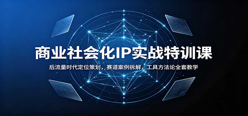商业社会化IP实战特训课:后流量时代定位策划,赛道案例拆解,工具方法论全套教学-皮皮网创