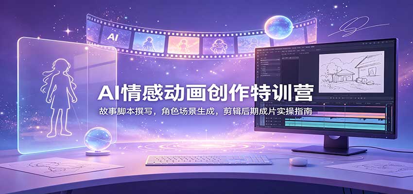 AI情感动画创作特训营：故事脚本撰写，角色场景生成，剪辑后期成片实操指南-皮皮网创