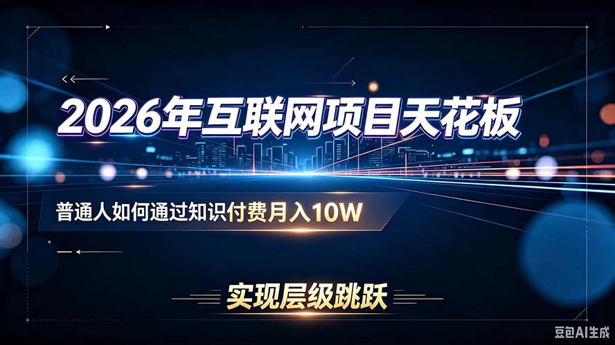 2026年互联网项目天花板:普通人如何通过知识付费月入10W,实现层级跳跃-皮皮网创