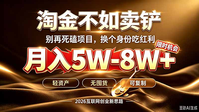 别再傻乎乎埋头跑项目!互联网真正赚钱逻辑:做卖铲人,拒绝当韭菜,逆风翻盘月入5-8W+-皮皮网创