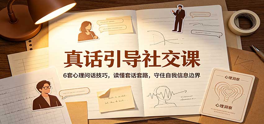 真话引导社交课:6套心理问话技巧,读懂套话套路,守住自我信息边界-皮皮网创