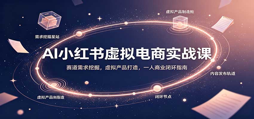 AI小红书虚拟电商实战课：赛道需求挖掘，虚拟产品打造，一人商业闭环指南-皮皮网创