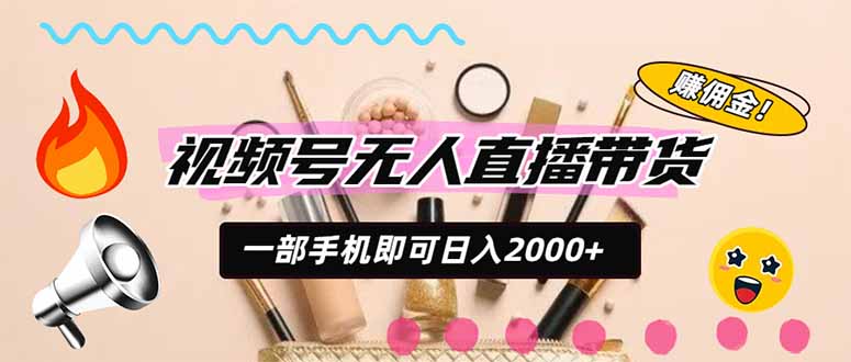 视频号带货,一天2000+,一部手机即可开展的完美副业,无需投资-皮皮网创