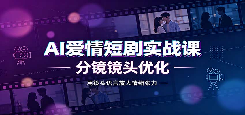 AI爱情短剧实战课：故事剧本创作，分镜镜头优化，智能体提示词-皮皮网创